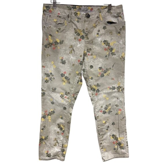 Tommy Hilfiger Skinny Ankle Crop Floral Pant Denim Women's Size 14 - Picture 1 of 8
